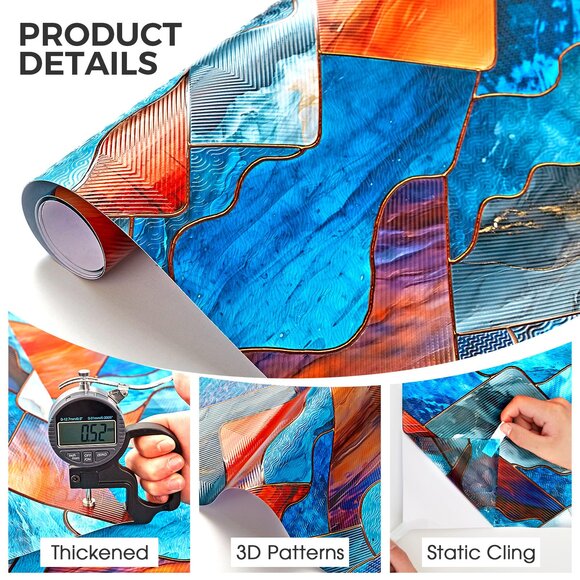 New Sunbaby Static Cling 3 D Decorative Window Film 17.1” x 118” - Picture 4 of 6